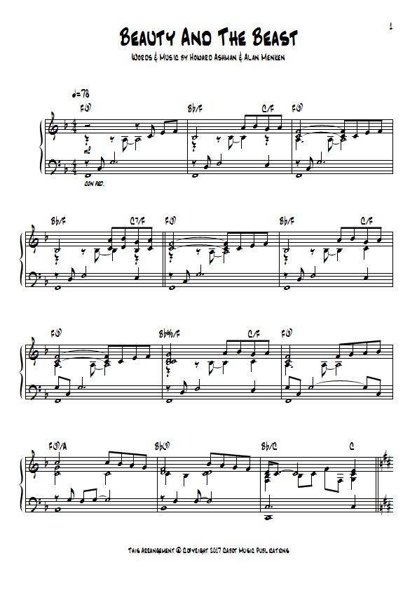 Celine Dion and Peabo Bryson - Beauty And The Beast Piano Sheet Music - Howard Ashman & Alan Menken : Sample Image