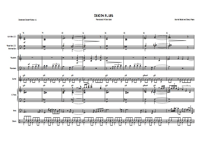 Steely Dan - Deacon Blues Sheet Music - Big Band Arrangement / Chart : Sample Image