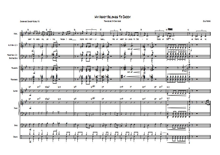 Sophie Milman - My Heart Belongs To Daddy Sheet Music - Big Band Arrangement / Chart : Sample Image