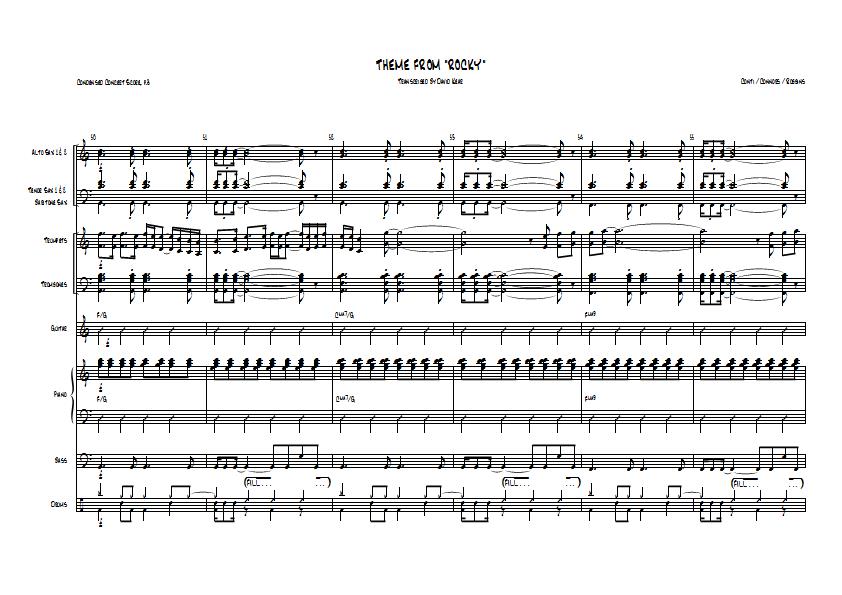 Rocky - Gonna Fly Now Sheet Music - Big Band Arrangement / Chart : Sample Image