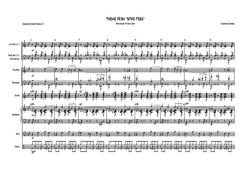 Alexander Courage - Star Trek Theme Sheet Music - Big Band Arrangement / Chart : Sample Image