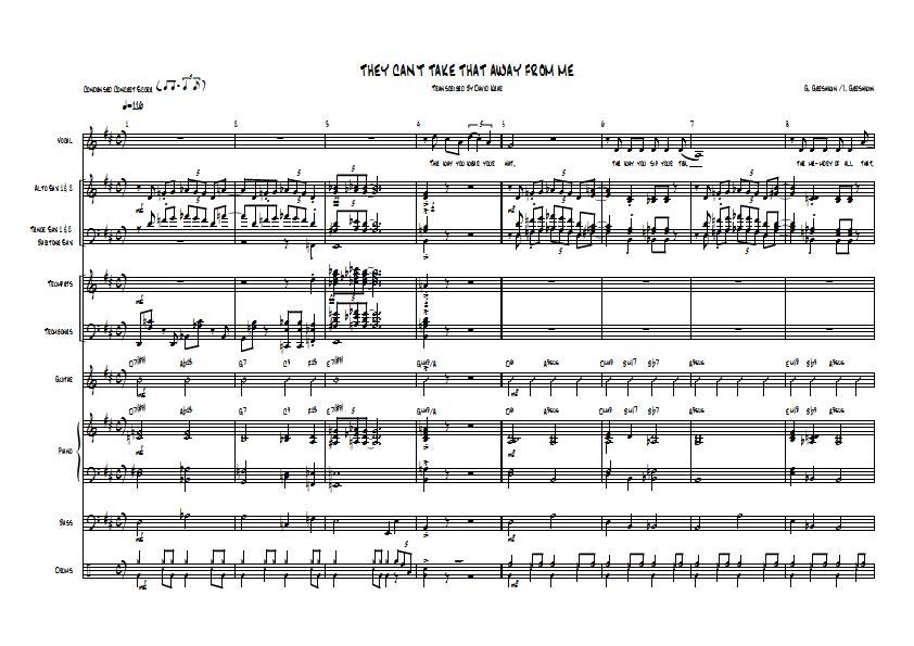 Robbie Williams / Rupert Everett - They Can't Take That Away From Me Sheet Music - Big Band Arrangement / Chart : Sample Image