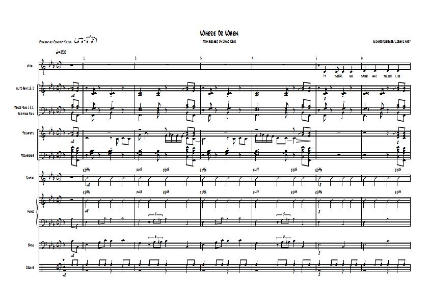 Frank Sinatra - Where Or When Sheet Music - Big Band Arrangement / Chart : Sample Image